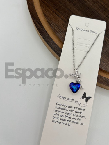 گردنبند فرشته و قلب آبی کهکشانی