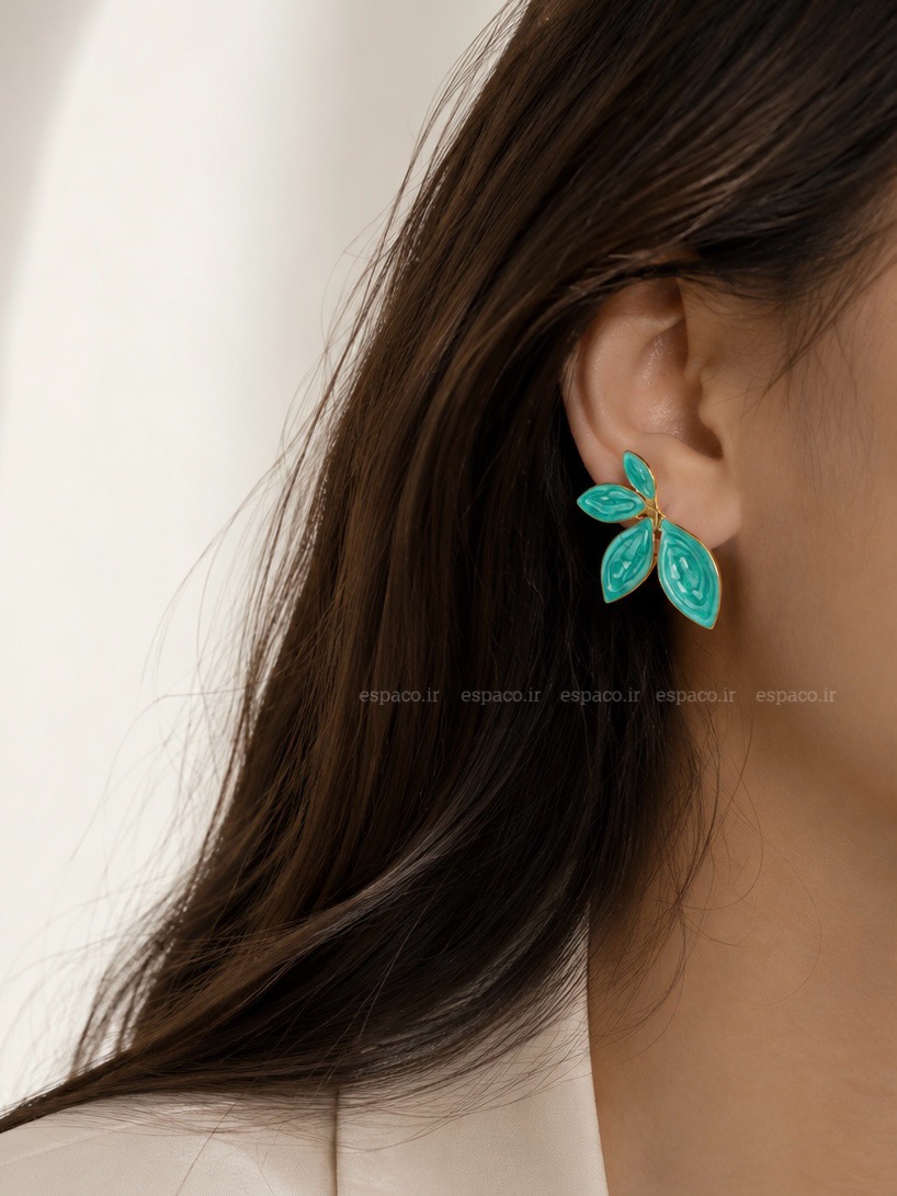 گوشواره میناکاری فیروزه ای کد A863