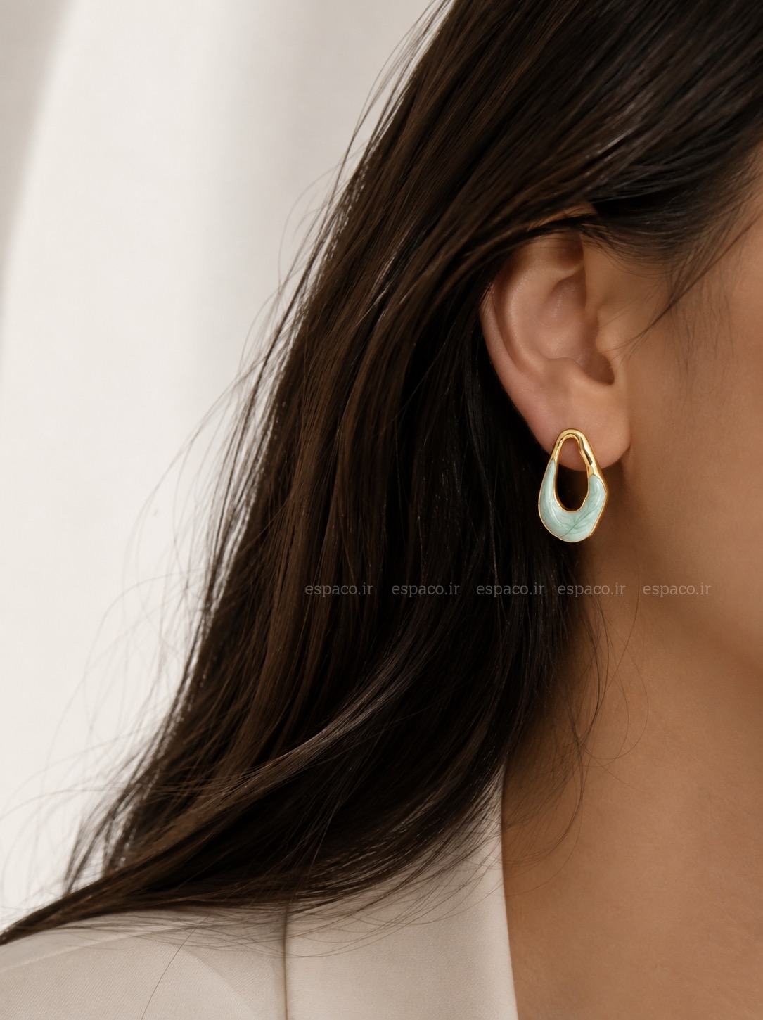 گوشواره اشکی فیروزه ای کد A867