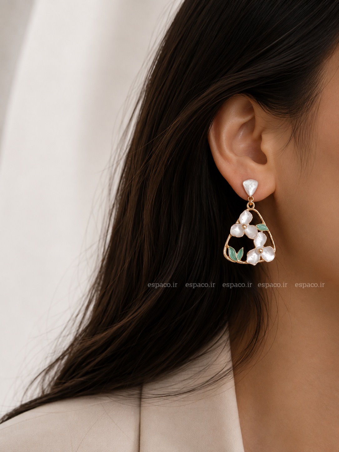 گوشواره جواهری آویز کد A8۸۹