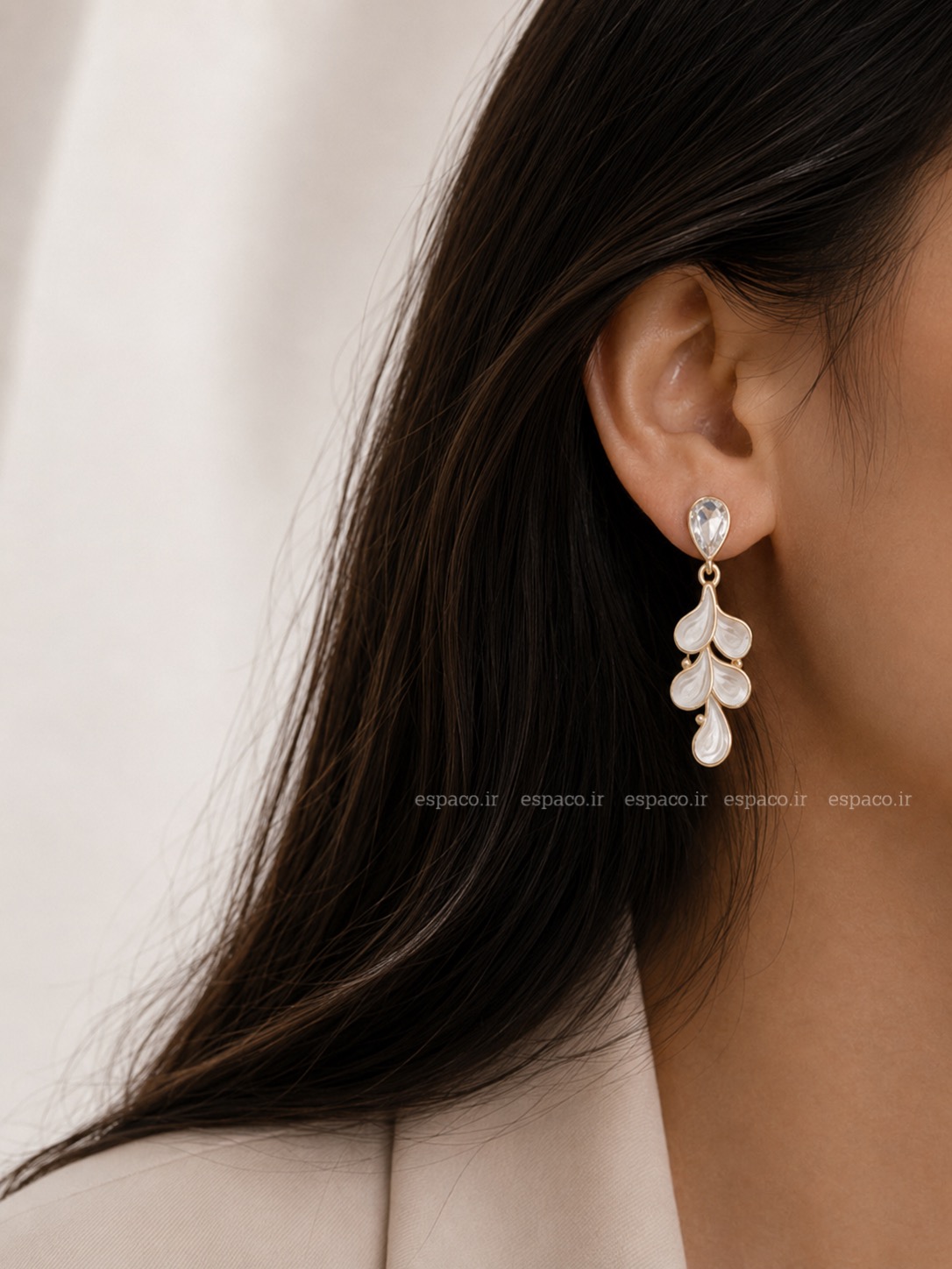 گوشواره جواهری آویز کد A8۹۰