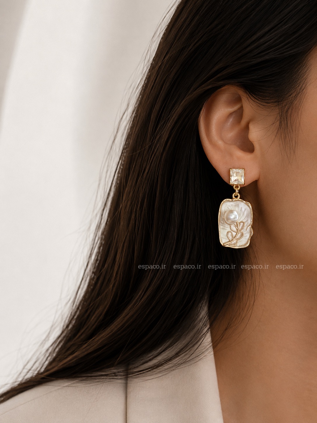 گوشواره جواهری میناکاری کد A8۹۱